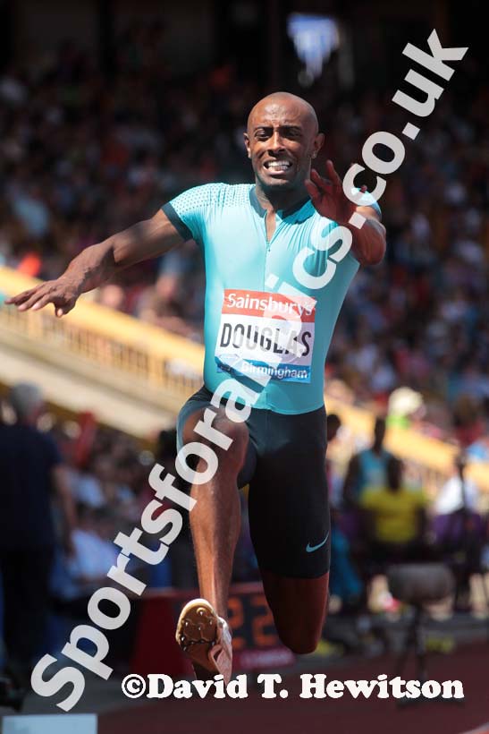 Nathan Douglas (GB), triple jump at the IAAF Diamond League, Birmingham.